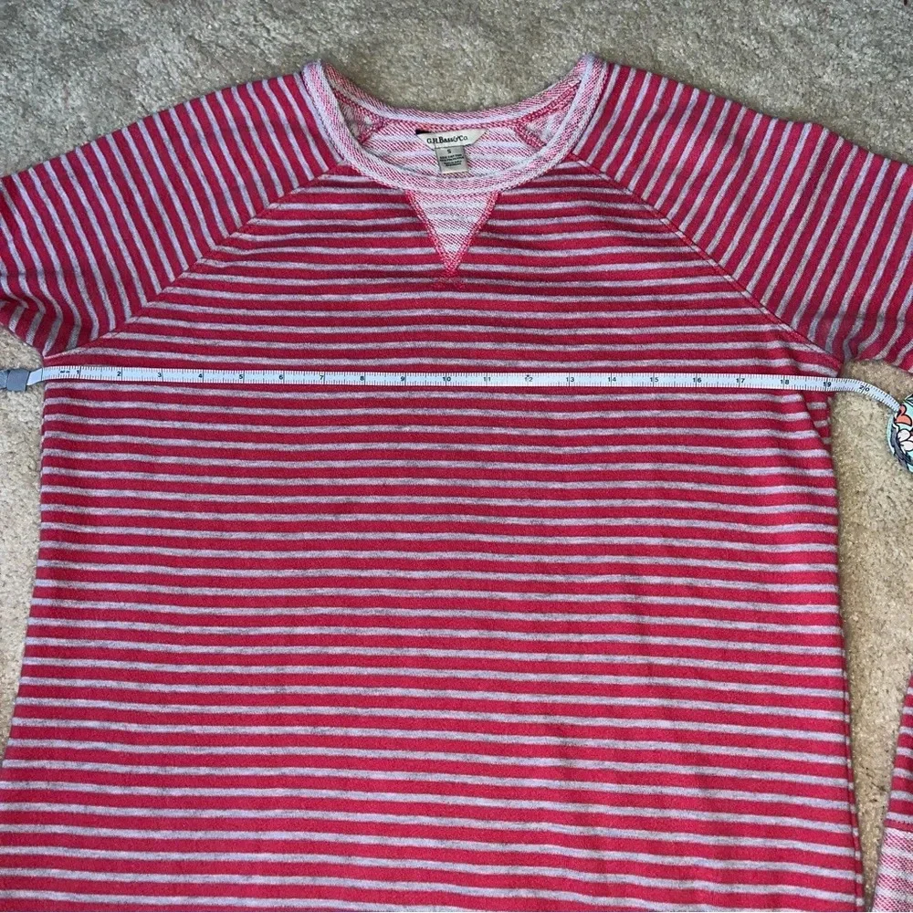 G.H. Bass Women’s Gray & Red Striped Sweatshirt - Size S - EUC - Cotton Blend
